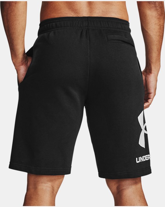 Shorts UA Rival Fleece Big Logo da uomo, Black, pdpMainDesktop image number 1